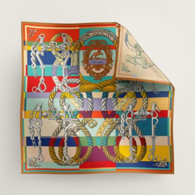 カレ 90 プリーツ 《ツイリー・オ・ブロック》 | Hermès